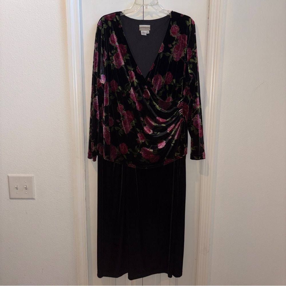 Coldwater Creek Floral Velvet Dress